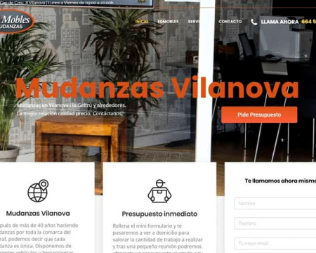 diseño web empresa de mudanzas