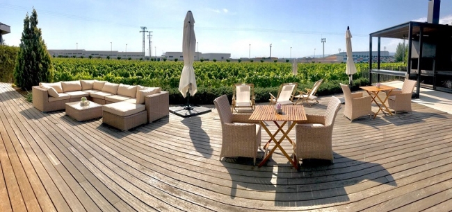 Terraceo en Bodegas Valdemar