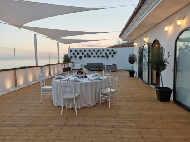Picturesque Mediterranean sunsets on the terrace at PLAY